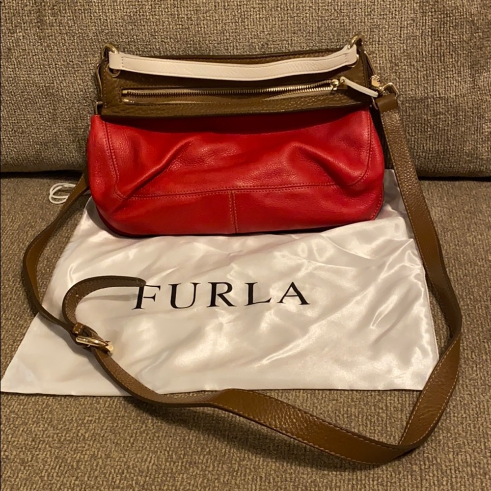Furla Red Shoulder Purse